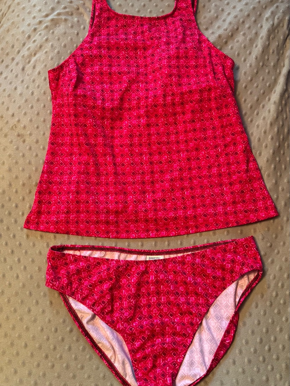 Lands End Tankini top and bottom women size 16 EUC